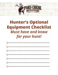 Ford Creek Outfitters Optional Equipment Checklist