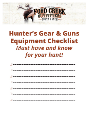 Download Ford Creek Outfitters Hunter's Gear & Guns Equipment Checklist